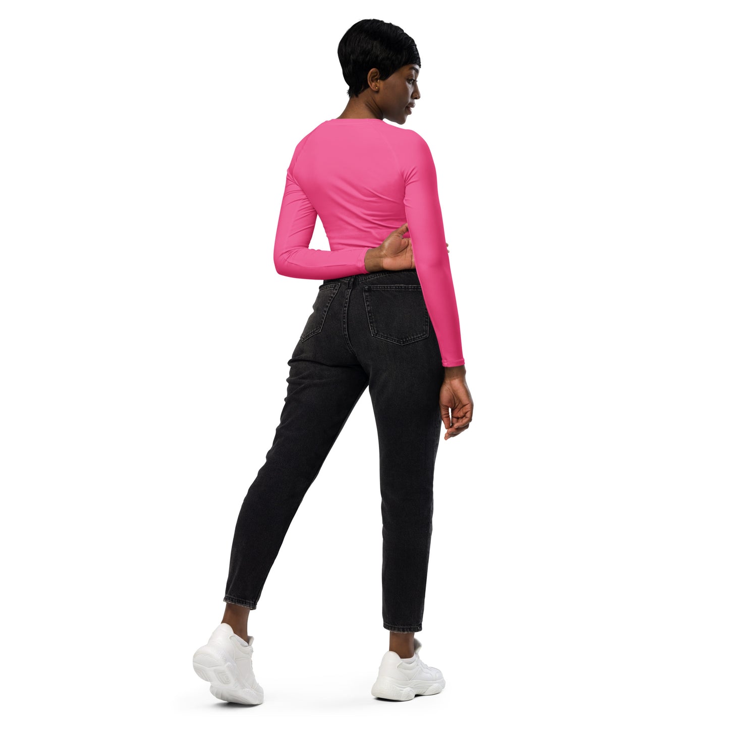 preppy long-sleeve crop top