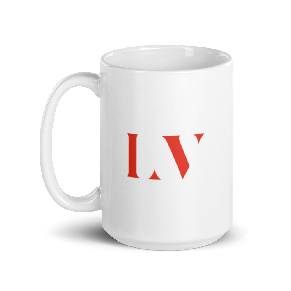 White glossy mug