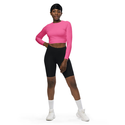 preppy long-sleeve crop top